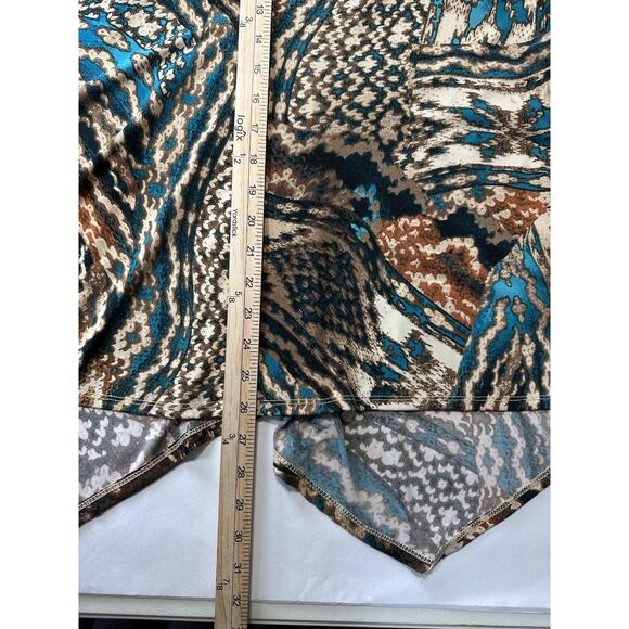 Dressbarn Women’s Blouse Beaded Neckline 18/20 Handkerchief Hemline Turquoise - Picture 11 of 11